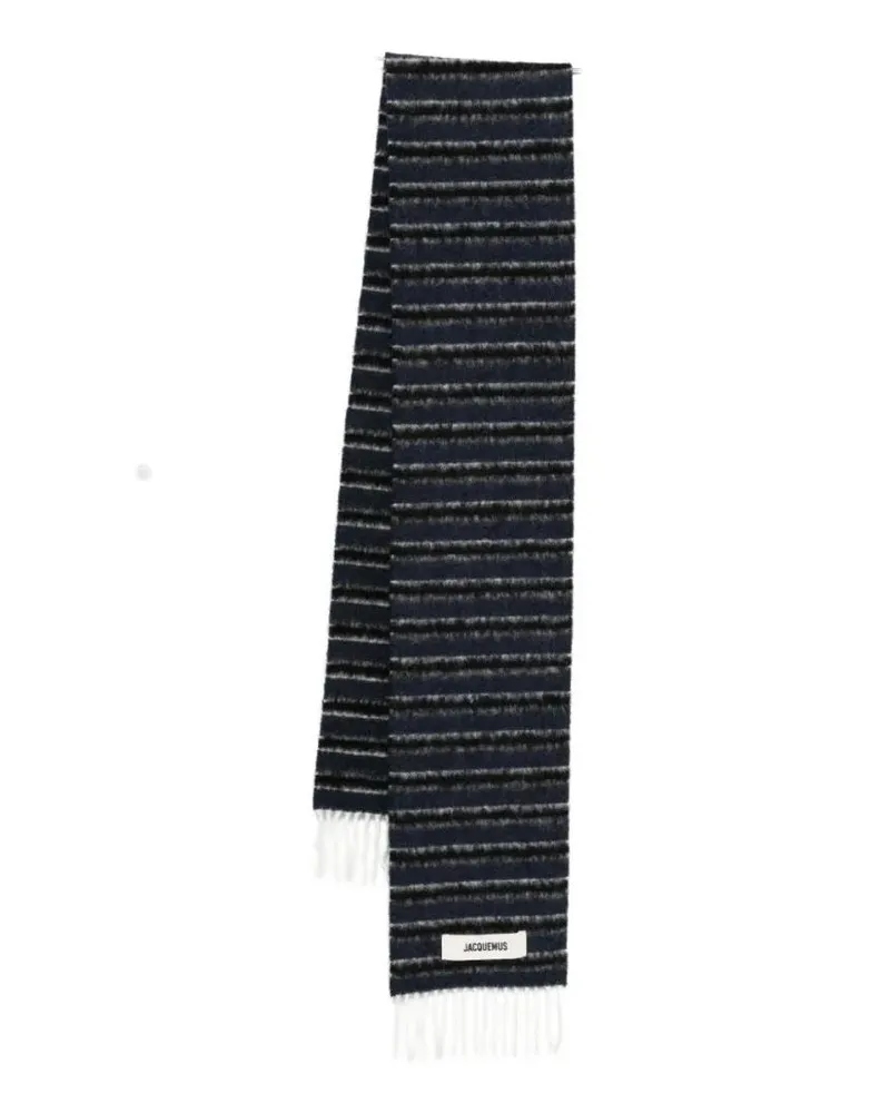 Jacquemus Tücher & Schals Horizontal Stripes Alpaca And Virgin Wool Scarf schwarz Schwarz
