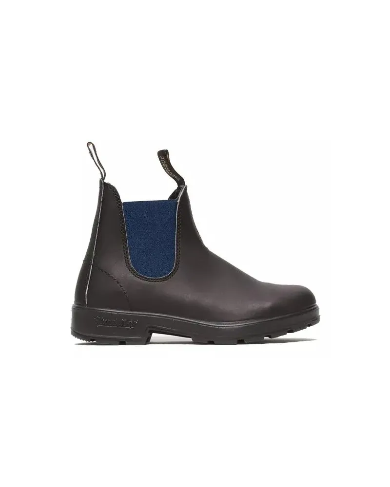 BLUNDSTONE Stiefel Ankle Boot In Black Leather And Blue Elastic schwarz Schwarz