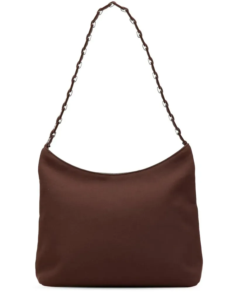 Ferragamo Hobo Bags Nylon Vara Chain Shoulder Bag braun Braun