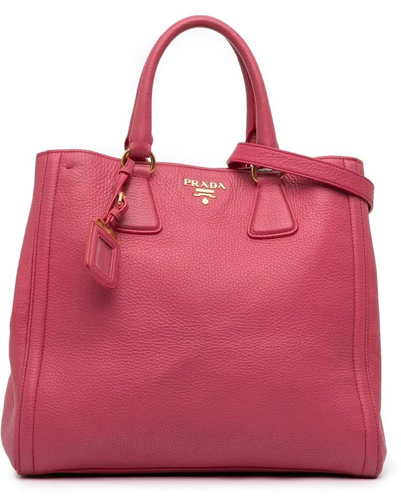 Prada Hobo Bags Vitello Daino Open Convertible Tote rosa Gold
