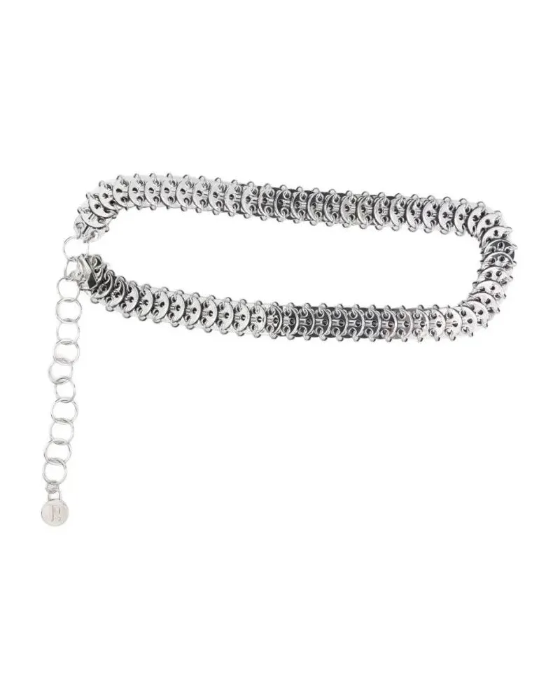 Paco Rabanne Gürtel Chain-Link Design Brown Belt weiß Weiß