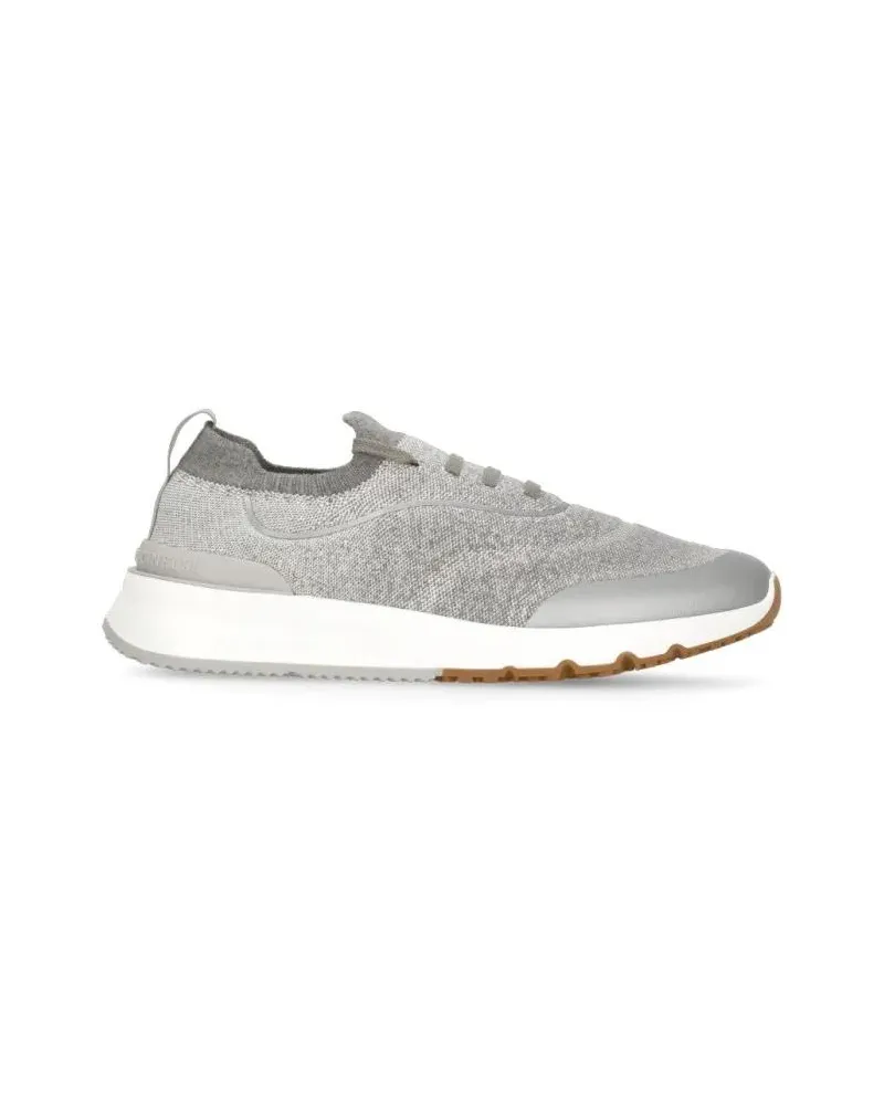 Brunello Cucinelli Low-Top Sneaker Grey Cotton Sneakers grau Grau