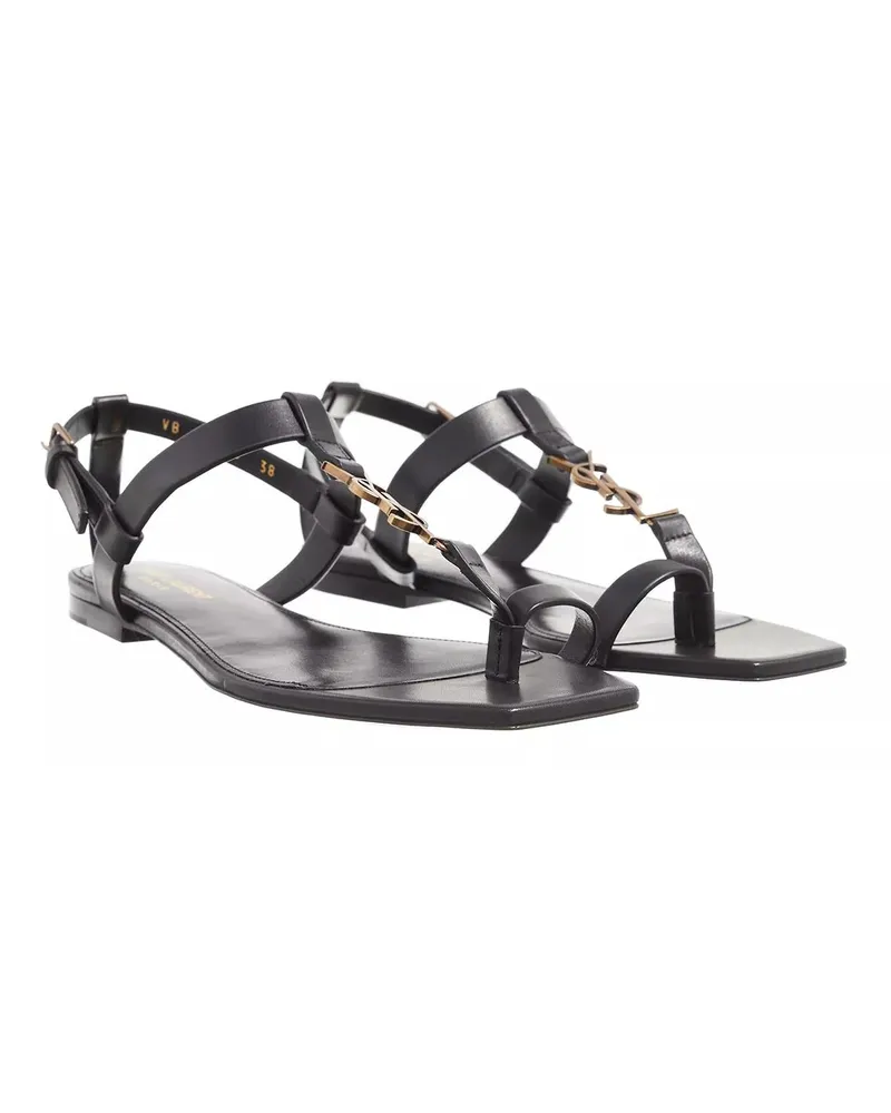 Saint Laurent Sandalen Cassandra Sandals Leather With Monogram schwarz Schwarz