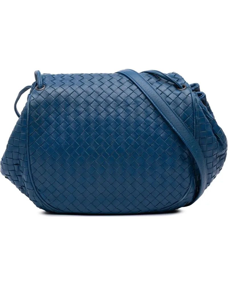 Bottega Veneta Hobo Bags Nappa Intrecciato Flap Crossbody blau Blau