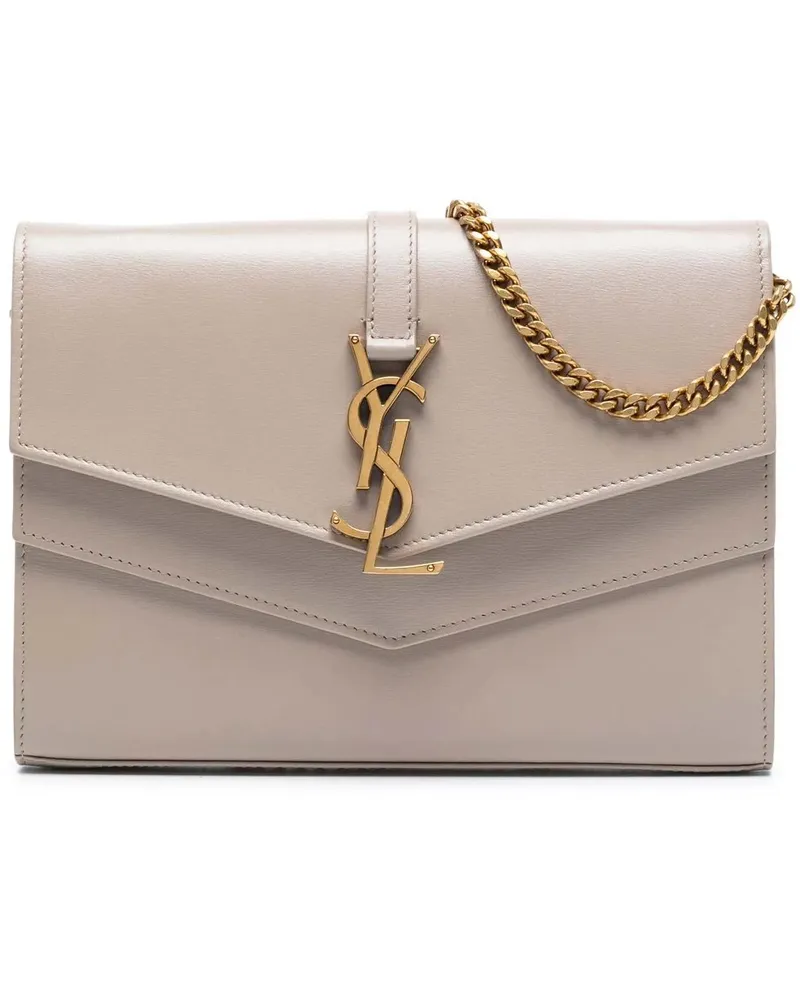 Saint Laurent Hobo Bags Leather Monogram Sulpice Wallet on Chain braun Braun