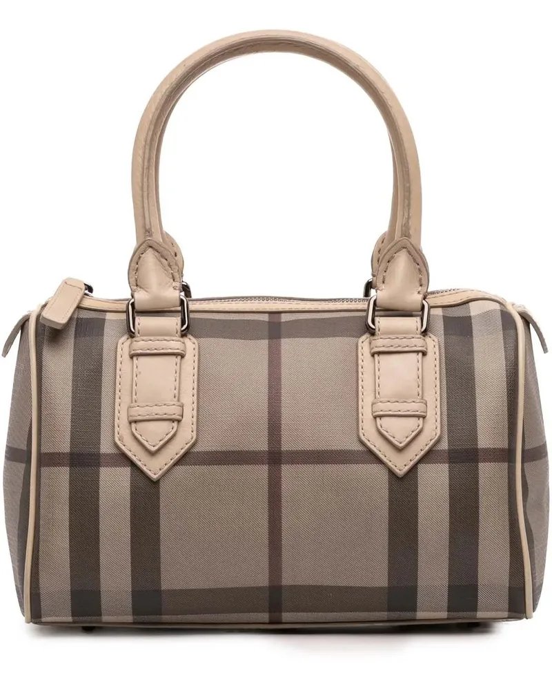Burberry Crossbody Bags Smoke Check Coated Canvas Chester Boston Bag braun Braun