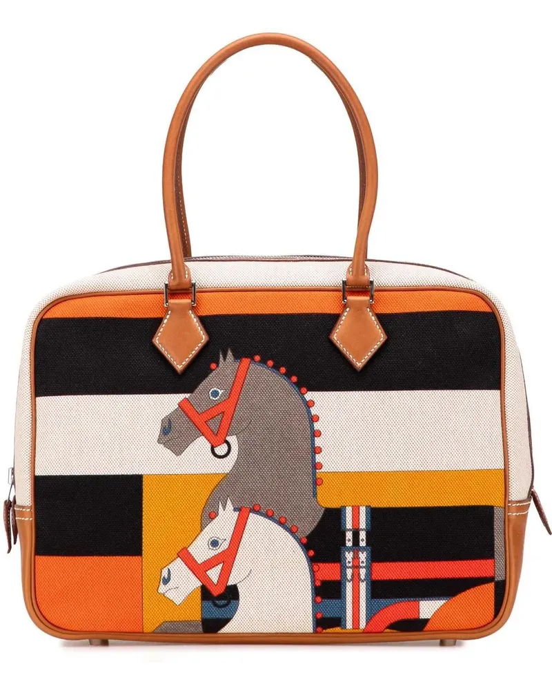 Hermès Crossbody Bags Barenia and Toile Rocobar Plume 32 braun Braun