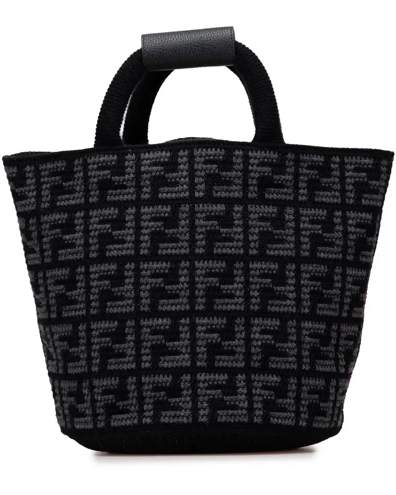 Fendi Shopper Large Zucca Cashmere Shopper Tote schwarz Schwarz