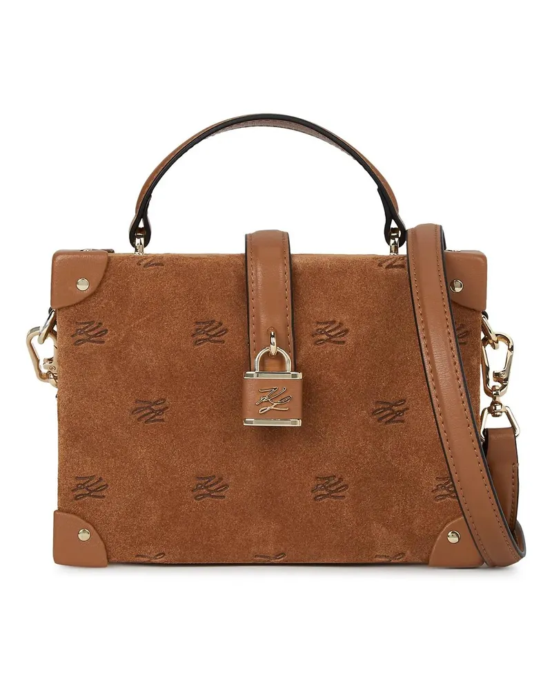 Karl Lagerfeld Crossbody Bags K/Autograph Trunk Bag aus Wildleder mit Vorhängesc braun Braun