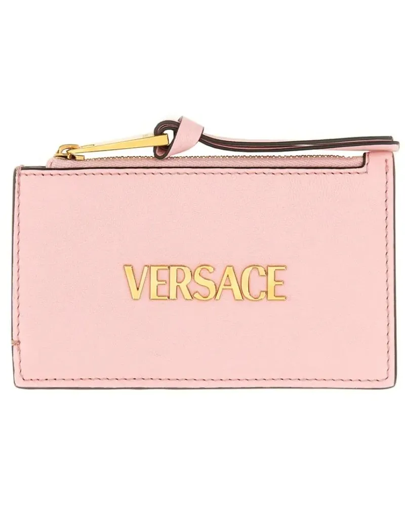 Versace Portemonnaie Zippered Card Holder pink Rosa