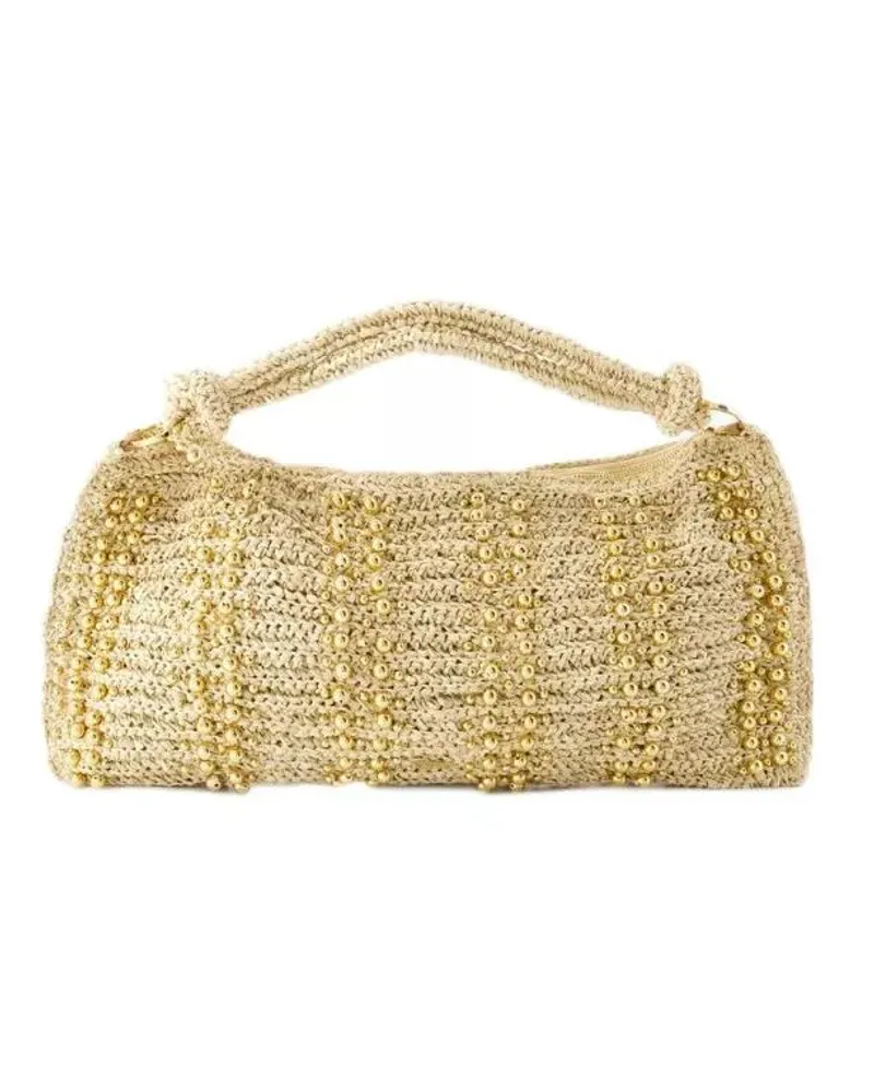 Cult Gaia Shopper Hera Shoulder Bag - Raffia - Gold 