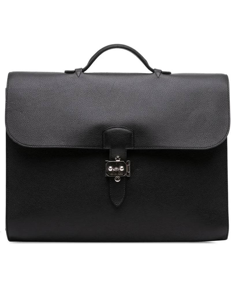Hermès Crossbody Bags Togo Sac A Depeches 38 schwarz Schwarz
