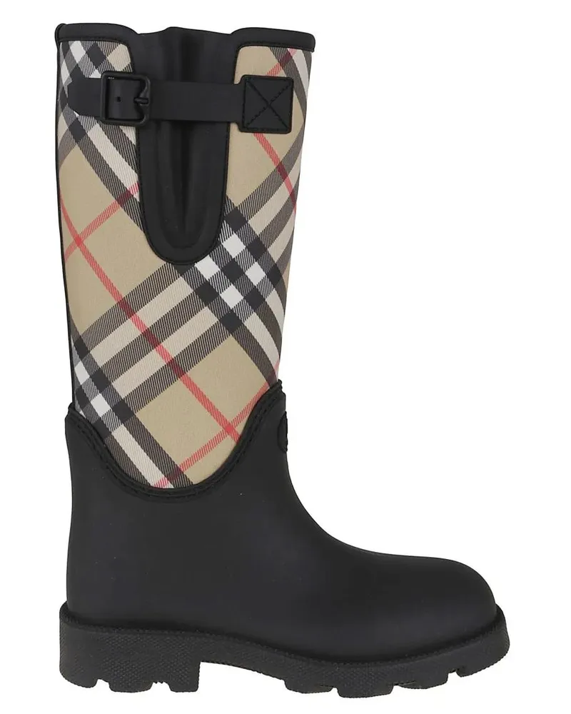 Burberry Stiefel Mid-Calf Rain Boots With Adjustable Buckle schwarz Schwarz