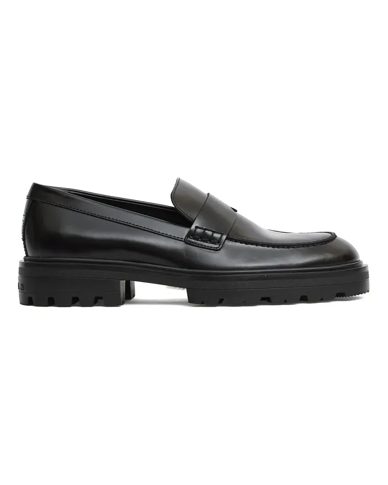 Hogan Loafer Polished Black Leather Mocassino Loafers schwarz Schwarz