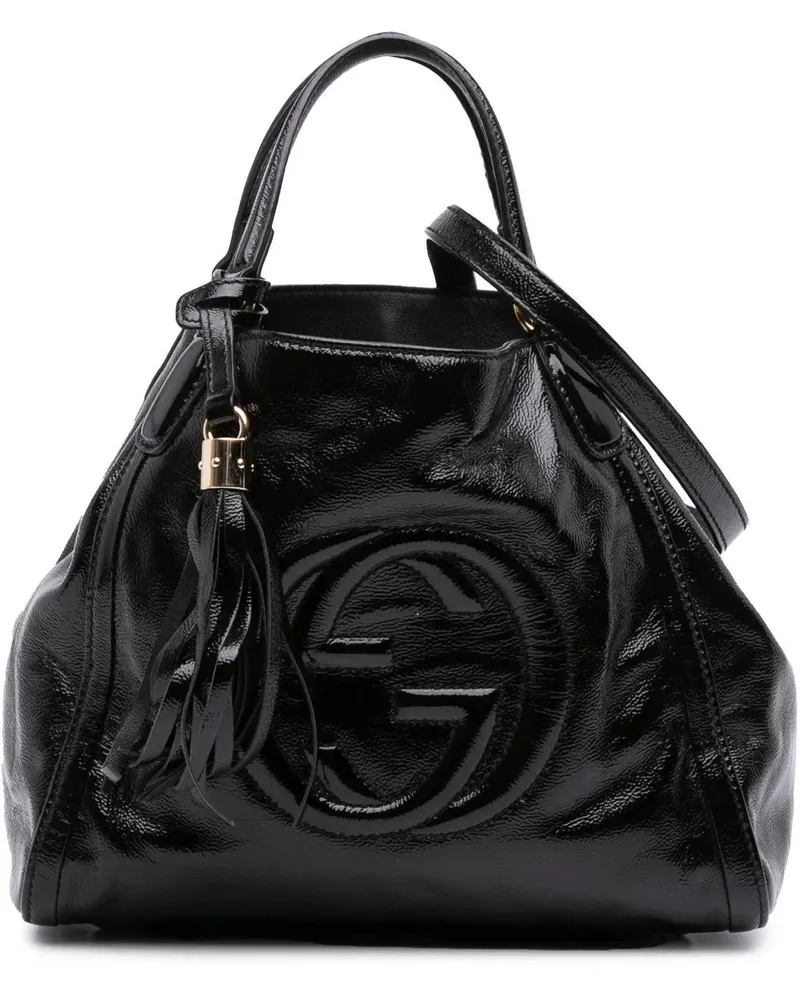 Gucci Hobo Bags Small Patent Soho Satchel schwarz Schwarz