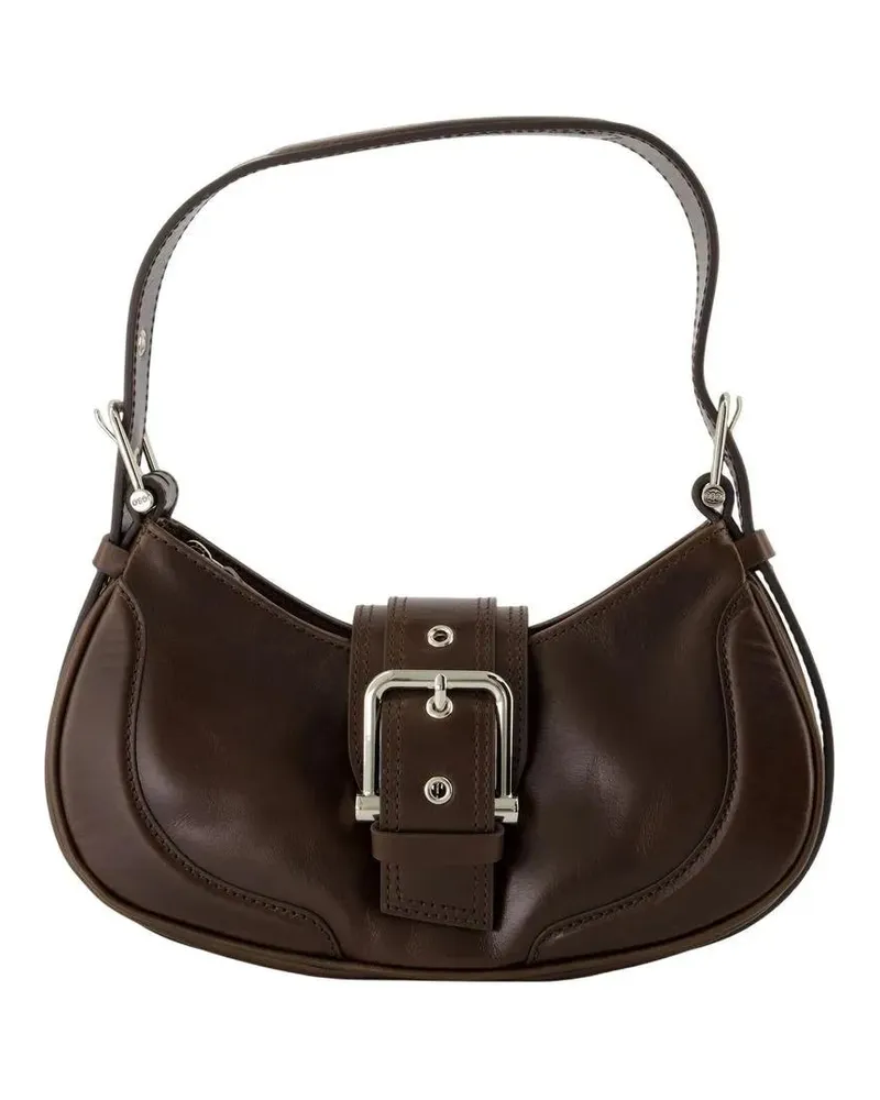 OSOI Hobo Bags Hobo Brocle Shoulder Bag - Leather - Brown schwarz Schwarz