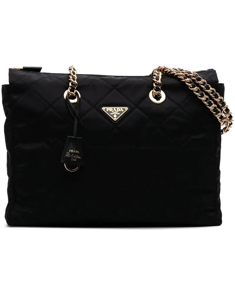 Prada Shopper Large Impuntu Re Nylon Re Edition 1995 Chaine Tote schwarz Schwarz