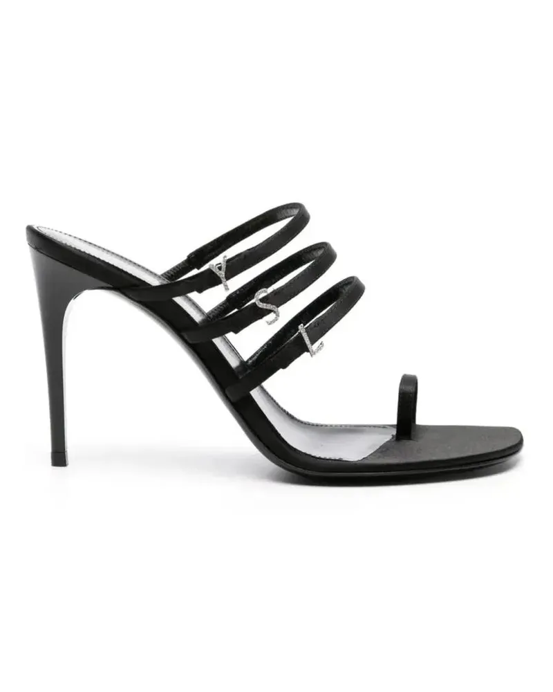 Saint Laurent Sandalen Jerry 95 Satin Sandals schwarz Schwarz