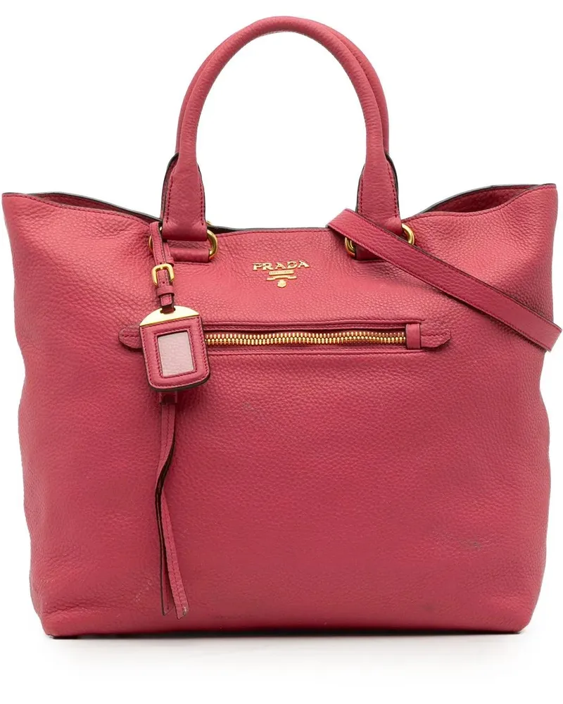 Prada Hobo Bags Vitello Daino Open Convertible Tote rosa Gold