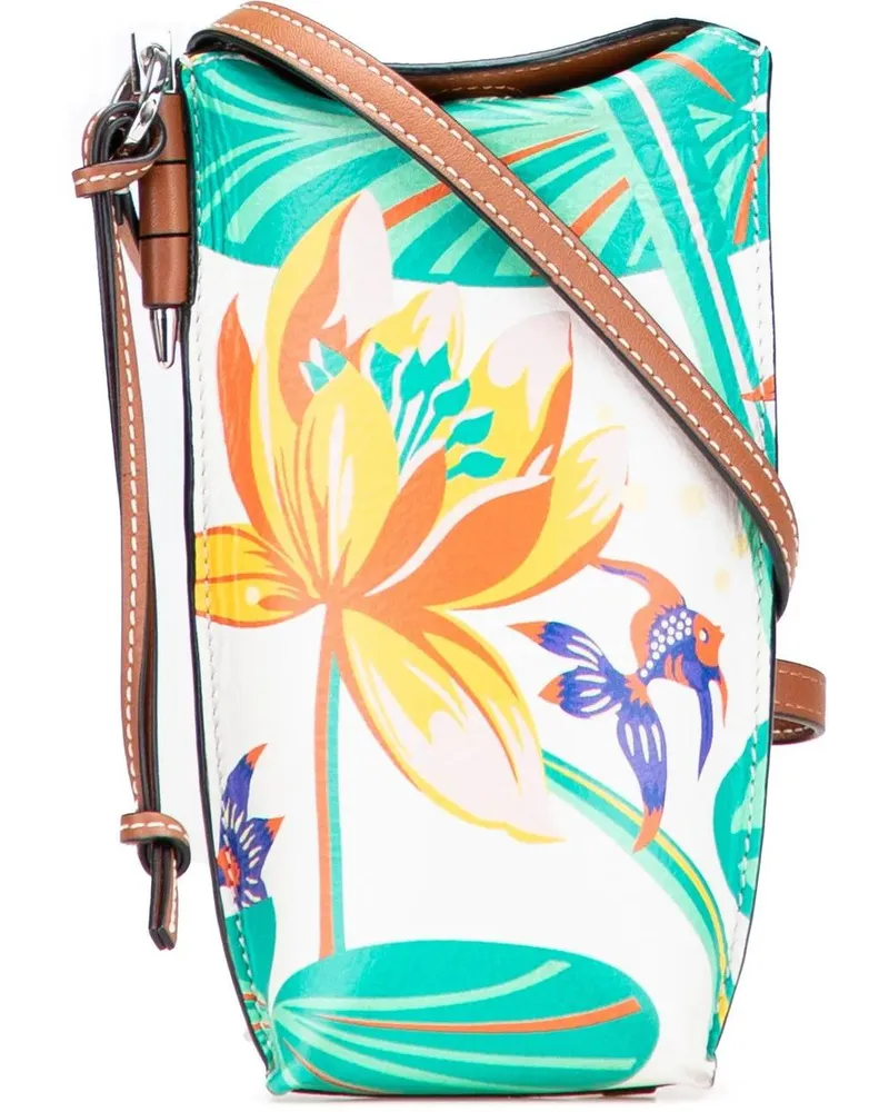 Loewe Hobo Bags Paulas Ibiza Leather Waterlily Gate Pocket Crossbo weiß Weiß