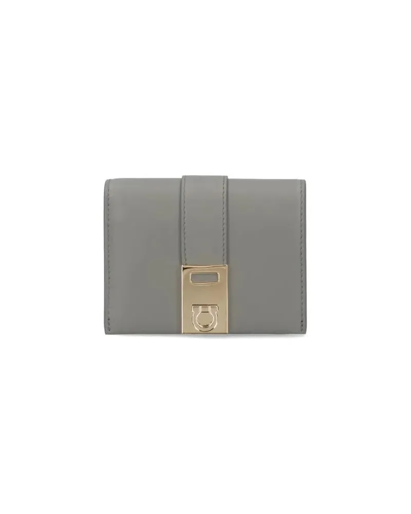 Ferragamo Portemonnaie Compact 'Hug' Wallet – Grey grau Grau