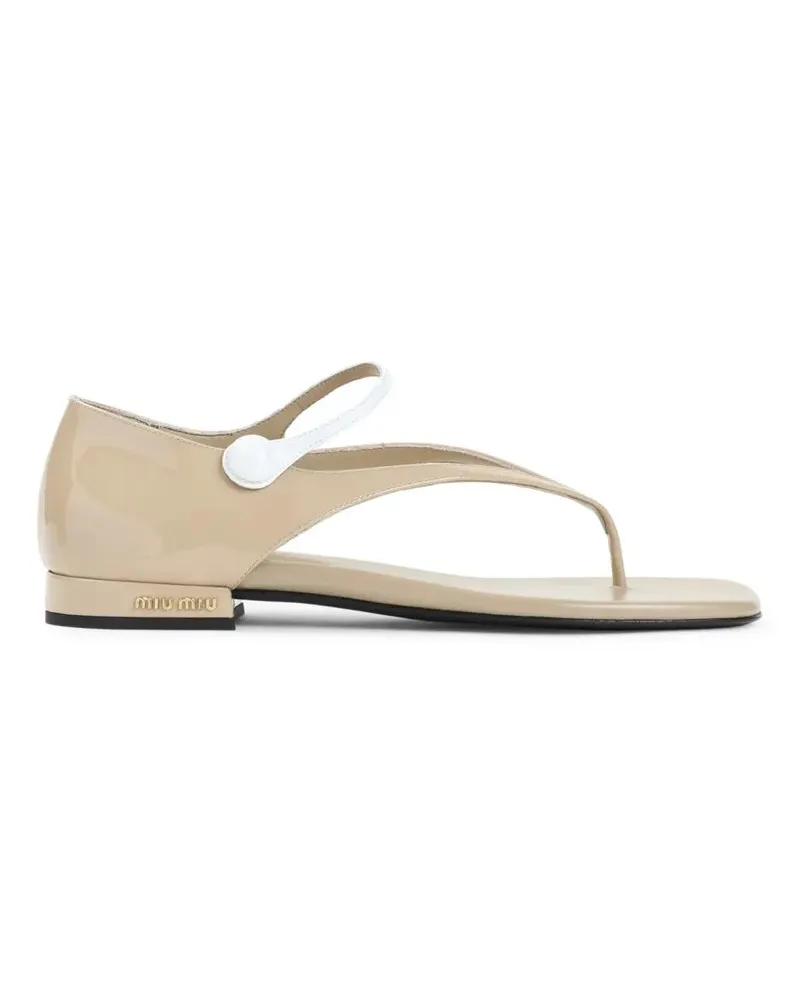 Miu Miu Sandalen Calf Leather Sandals beige Beige