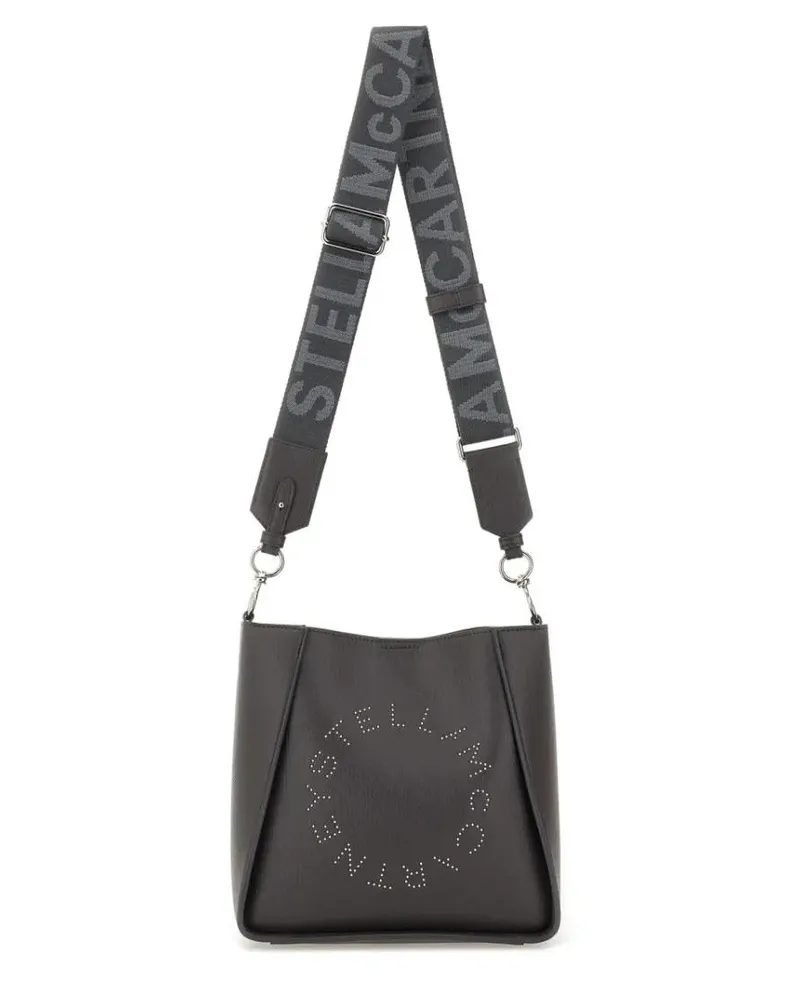 Stella McCartney Hobo Bags Shoulder Bag With Prominent Logo Detail grau Grau