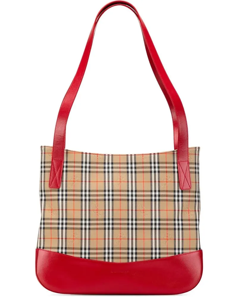 Burberry Shopper 2000-2017 Haymarket Check Canvas Tote braun Braun