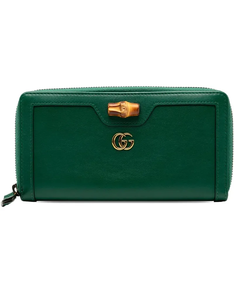 Gucci Portemonnaie Leather Bamboo Diana Zip Around Wallet grün Grün
