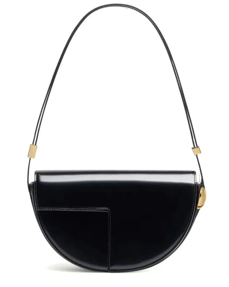 Patou Hobo Bags Half-Moon Shape Bag With Foldover Top And Magnetic schwarz Schwarz