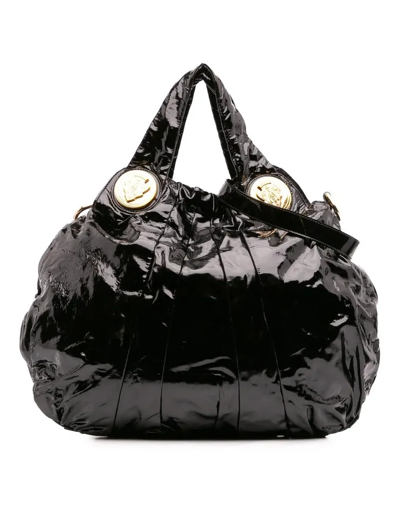 Gucci Hobo Bags Large Patent Hysteria Satchel schwarz Schwarz