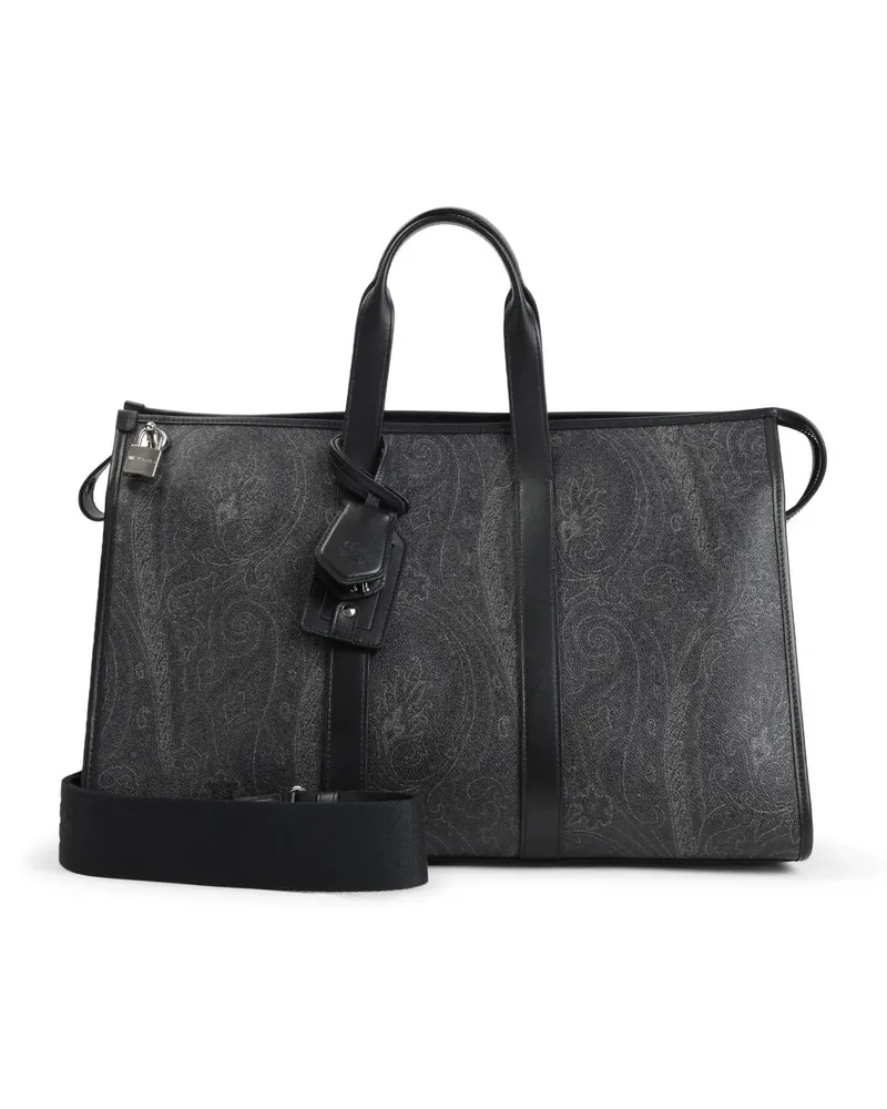 Etro Koffer Structured Travel Bag With Paisley Pattern schwarz Schwarz