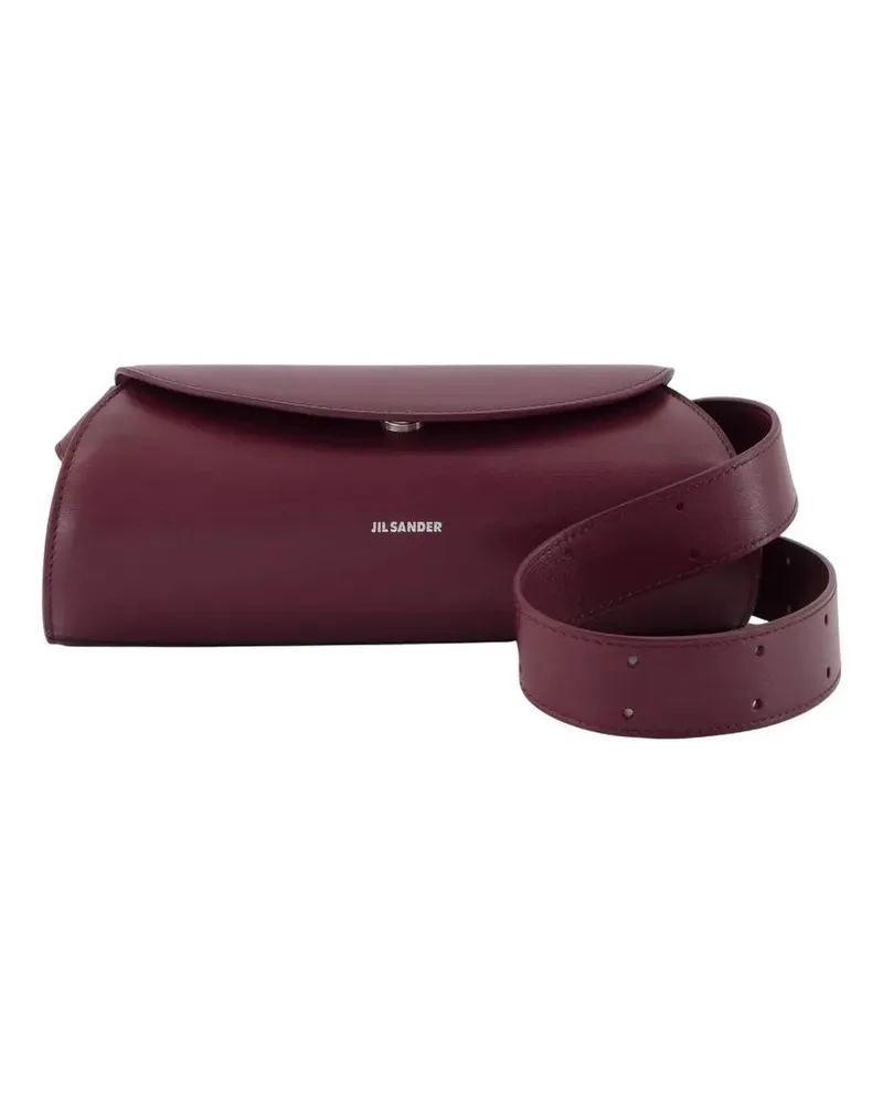 Jil Sander Hobo Bags Cannolo Mini Purse - Leather - Burgundy rot Rot