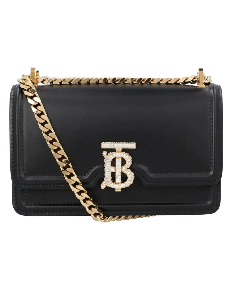 Burberry Hobo Bags Tb Embellished Foldover Shoulder Bag schwarz Schwarz