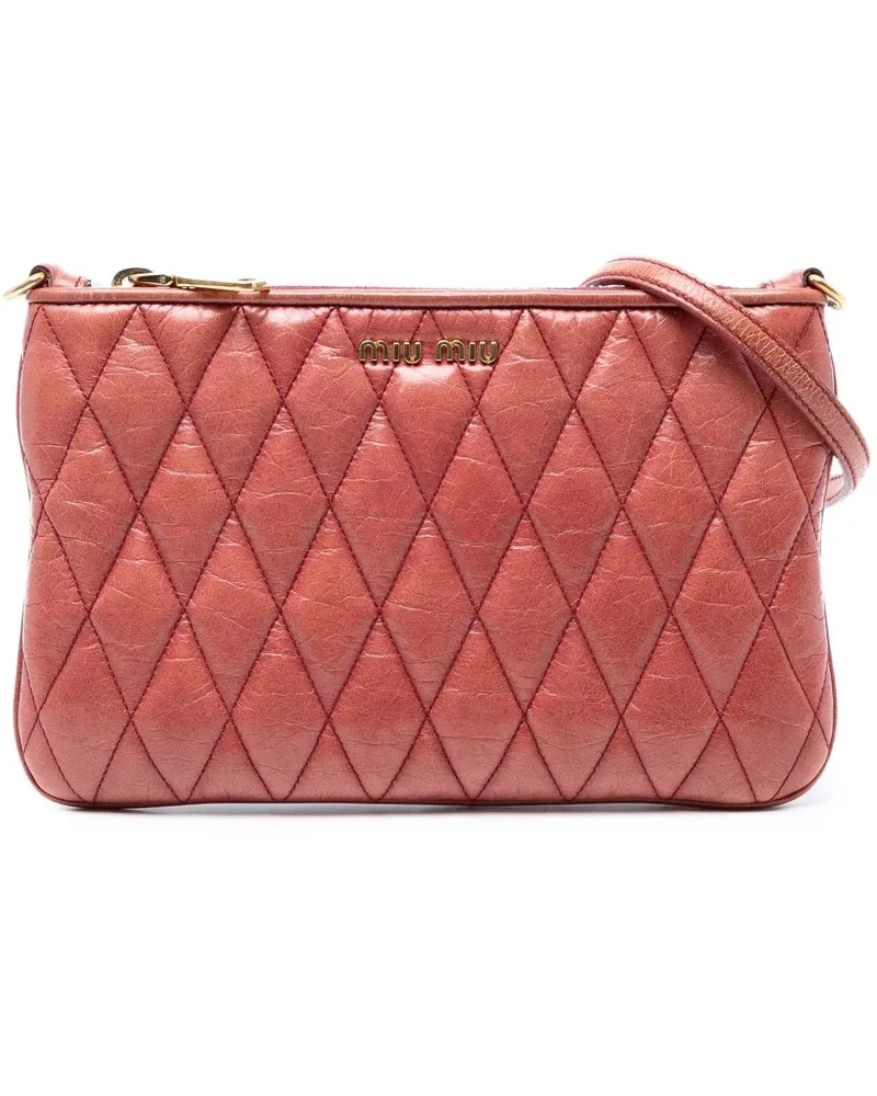 Miu Miu Hobo Bags Matelasse Lambskin Crossbody rot Rot