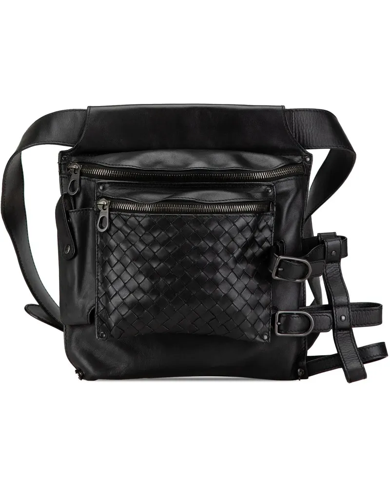 Bottega Veneta Bauchtaschen 2000-2007 Nappa Intrecciato Utility Belt Bag schwarz Schwarz