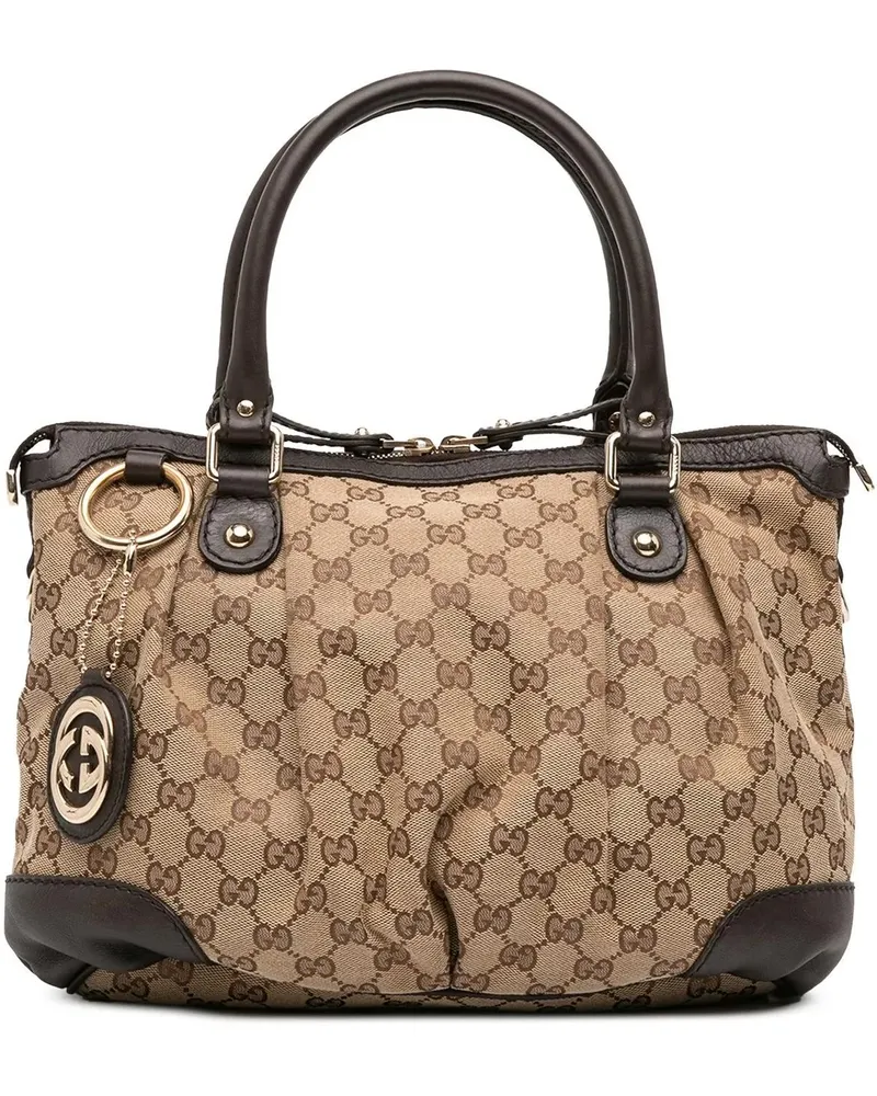 Gucci Hobo Bags GG Canvas Sukey Satchel braun Braun
