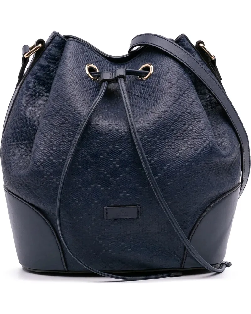 Gucci Hobo Bags Medium Calfskin Bright Diamante Bucket blau Blau
