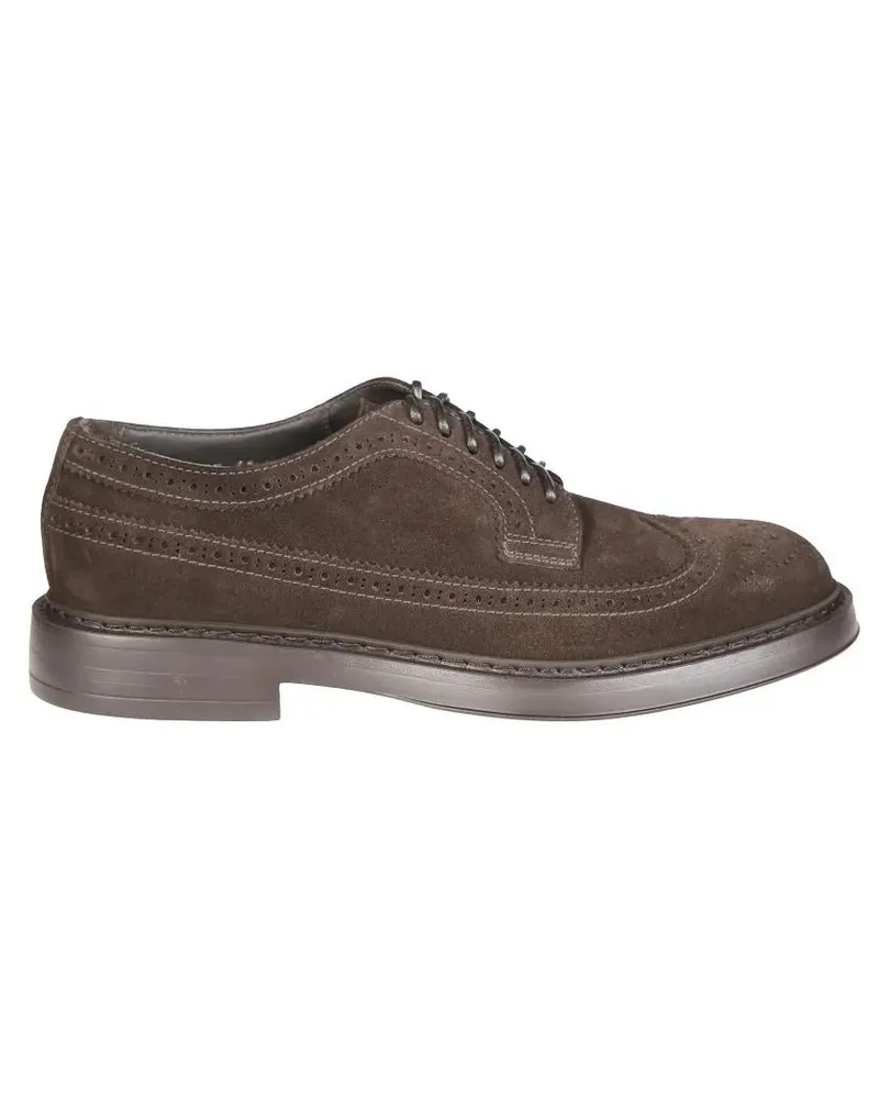 Doucal´s Wingtip Derby Shoe With Brogue Detailing braun Braun