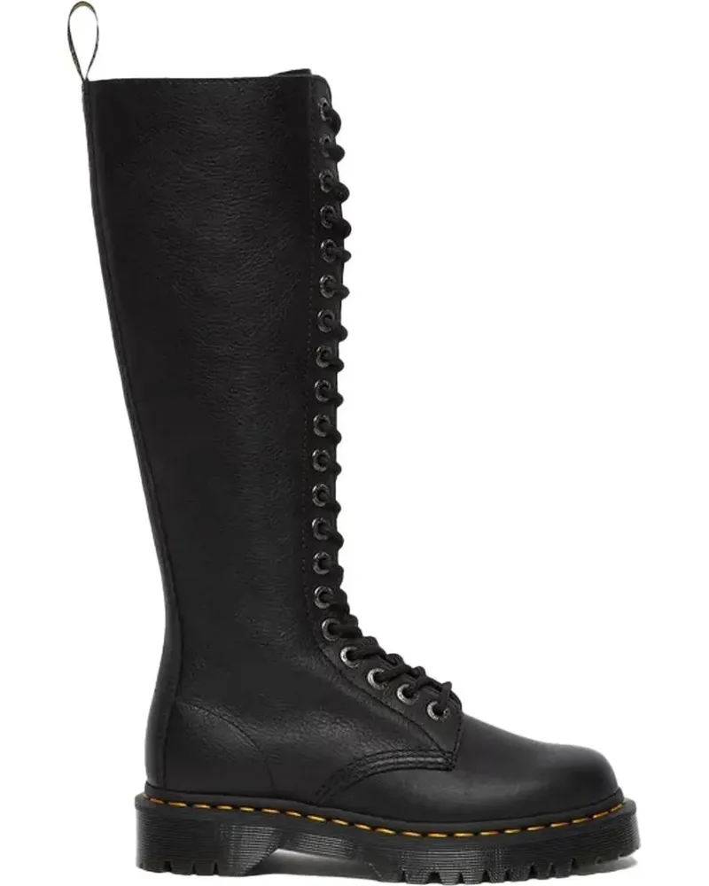 Dr.Martens Stiefel Tall Black Leather Boots With Lace-Up Design schwarz Schwarz