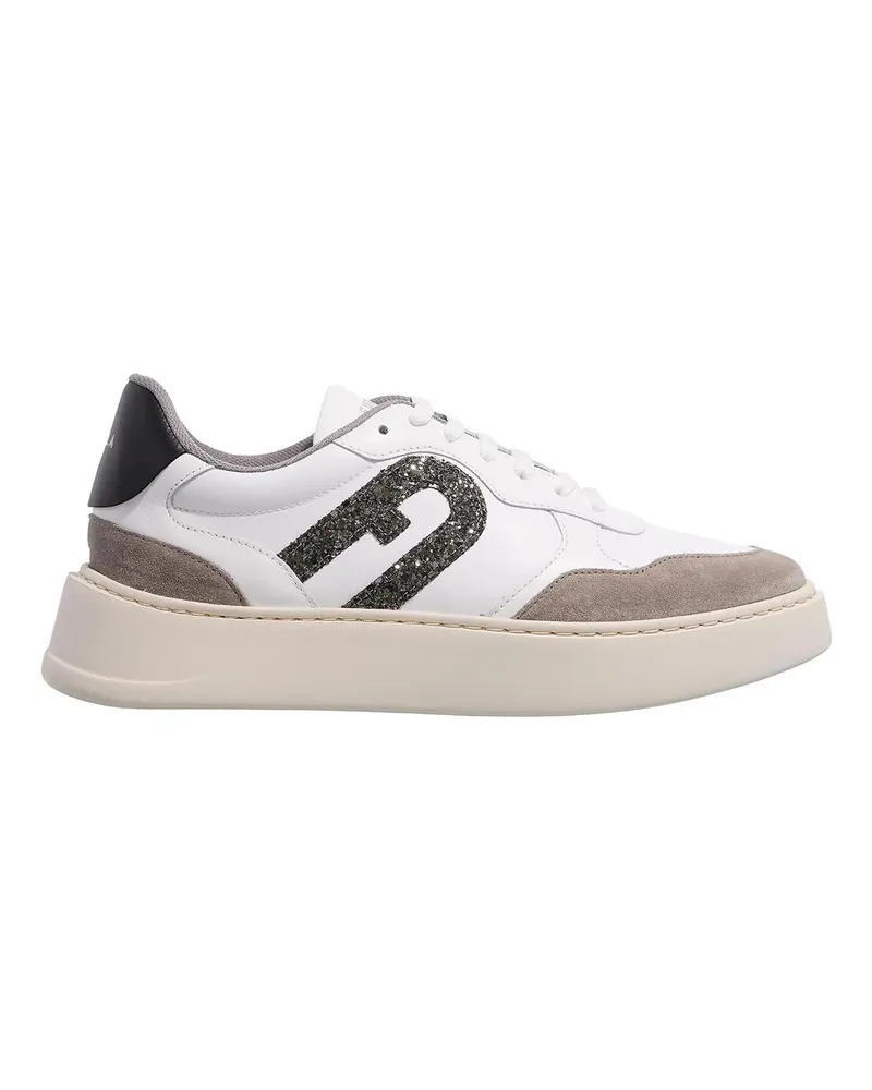 Furla Low-Top Sneaker Vitello Soft Bicolor+Tessuto Spalmato+Cr grau Grau