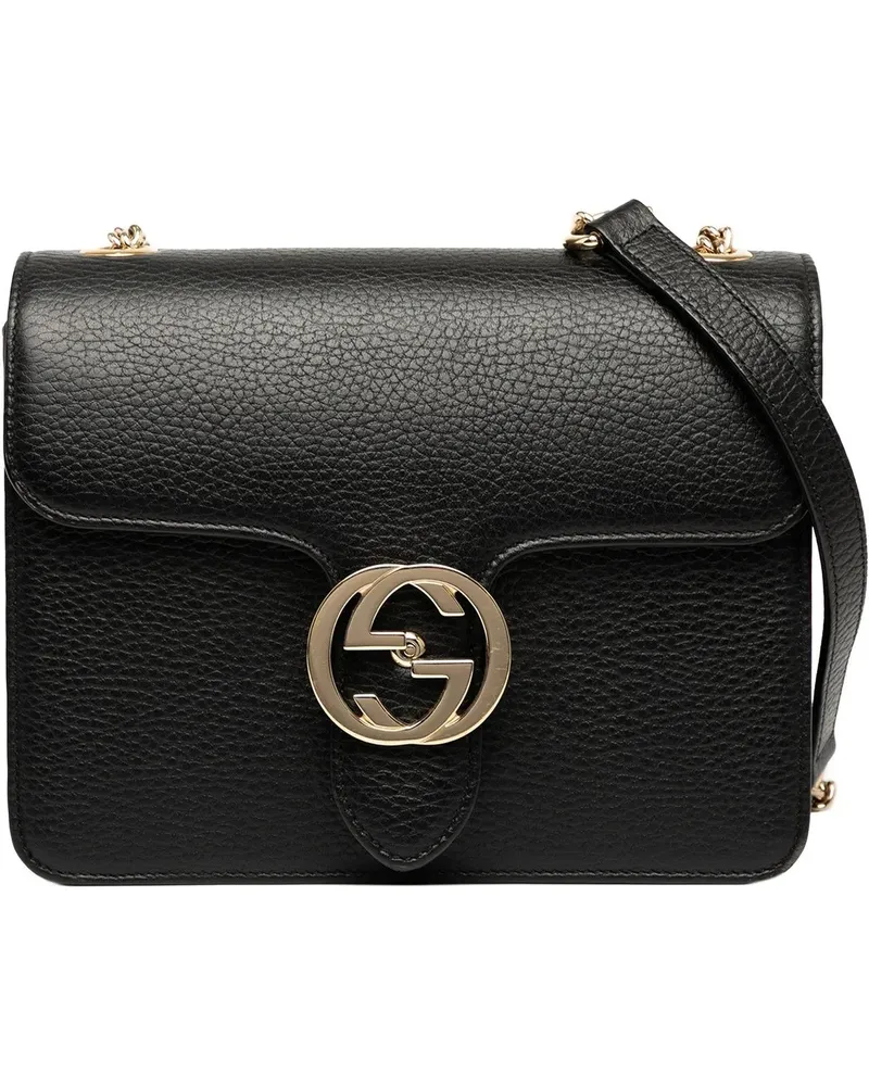 Gucci Hobo Bags Small Dollar Calfskin Interlocking G Crossbody schwarz Schwarz