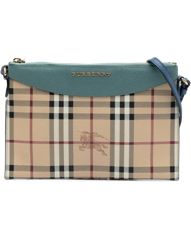 Burberry Hobo Bags Haymarket Check Canvas Peyton Crossbody braun Braun