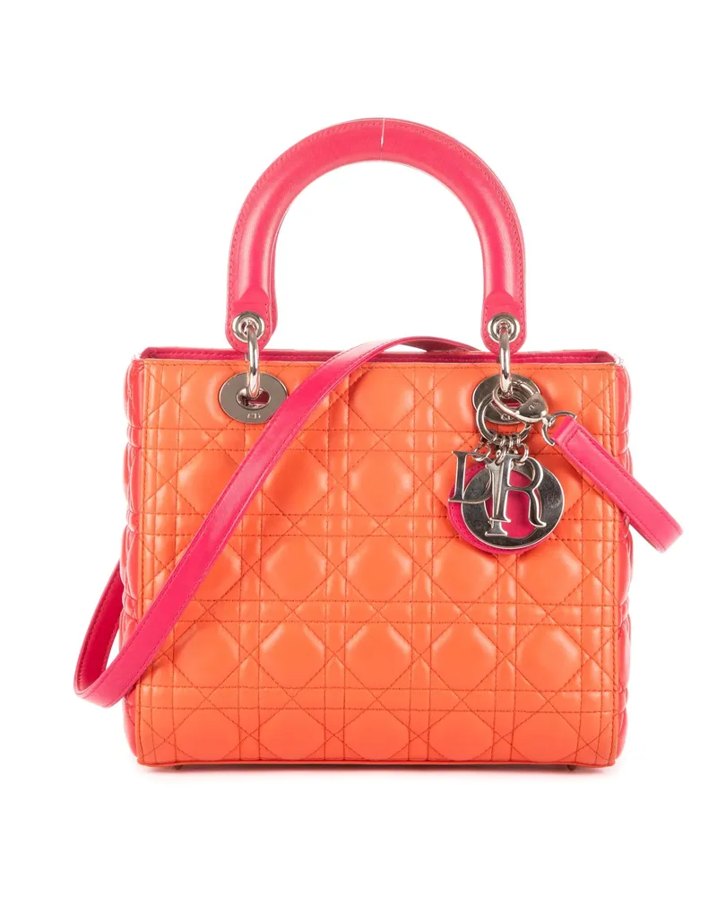 Dior Crossbody Bags Medium Lady Dior Zip PM orange Orange