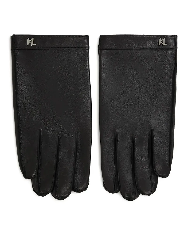 Karl Lagerfeld Handschuhe K/Monogram Lederhandschuhe schwarz Schwarz