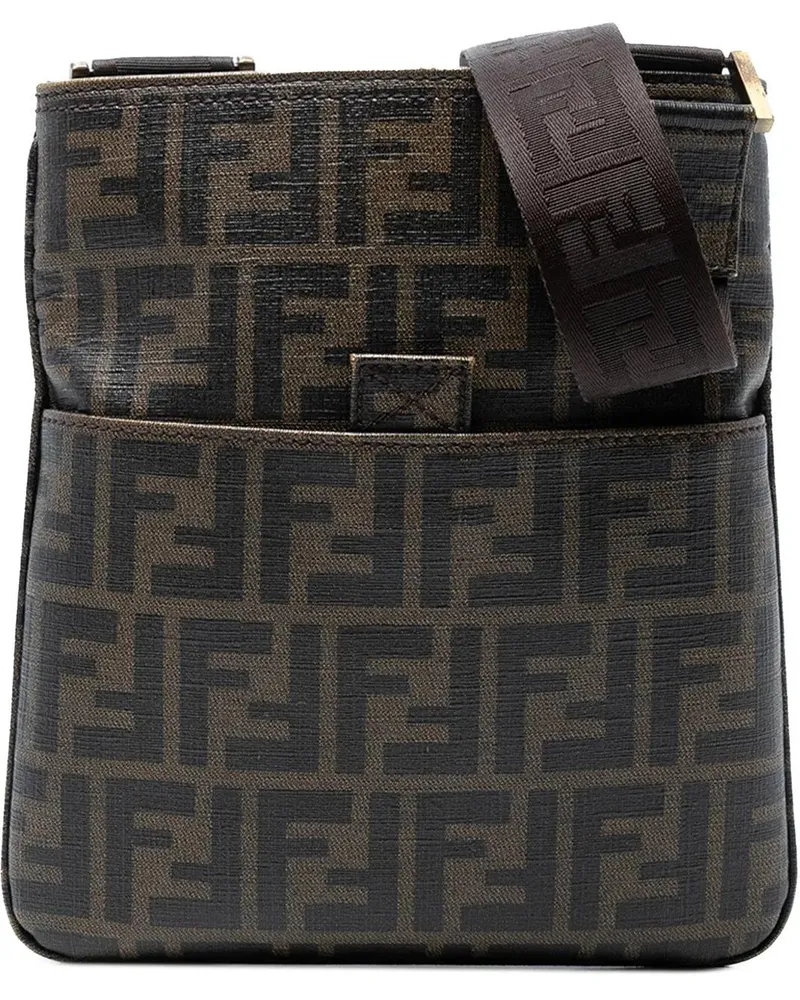 Fendi Hobo Bags Zucca Coated Canvas Crossbody braun Braun