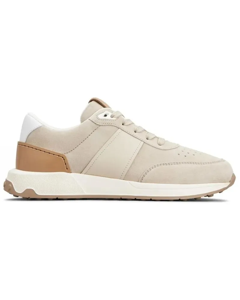 TOD'S Low-Top Sneaker Leather-Trim Suede Sneakers beige Beige