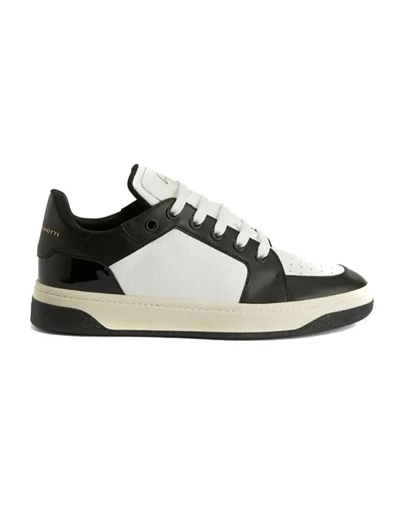 Giuseppe Zanotti Low-Top Sneaker Leather Sneakers With Patent Accents schwarz Schwarz