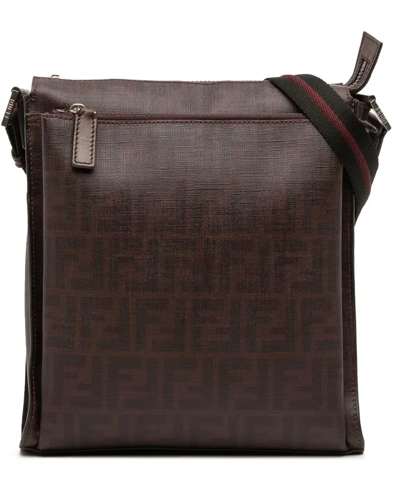 Fendi Hobo Bags Zucca Coated Canvas Crossbody braun Braun