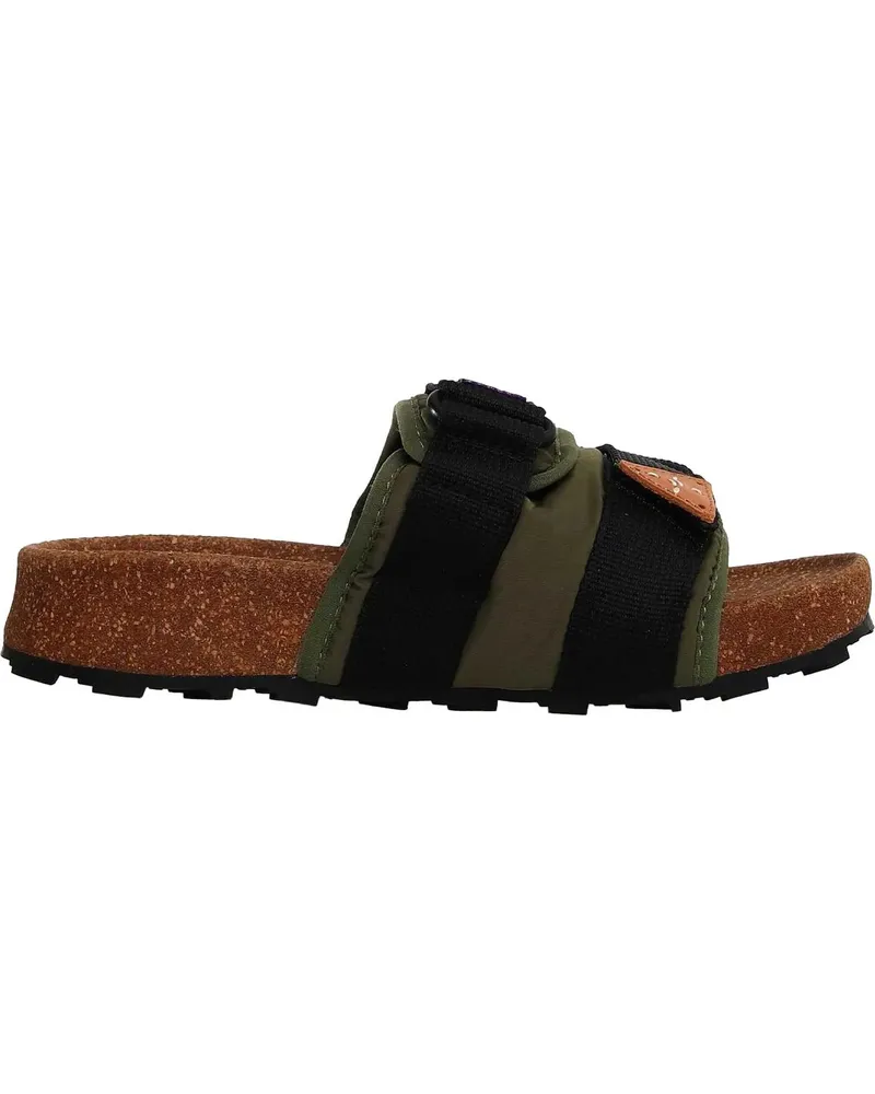 Flower MOUNTAIN Slipper & Pantoletten Sandals Khakiblack schwarz Schwarz